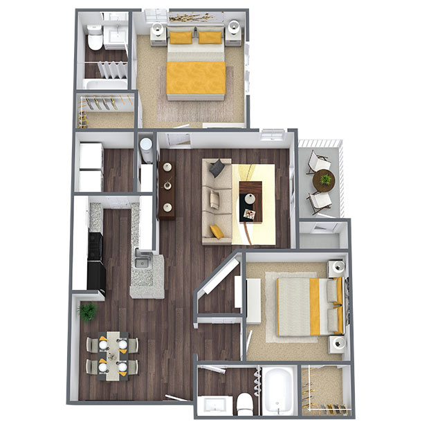 Two bedroom apartment for rent in Oakwood, GA