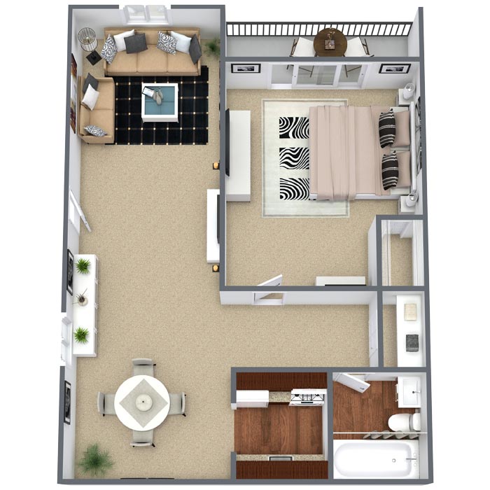 1 Bedroom / 1 Bath
