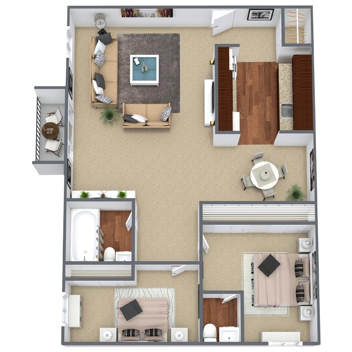 2 Bedroom / 1.5 Bath