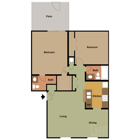 2 Bedroom apartment for rent in Bedford, TX | 980 sqft
